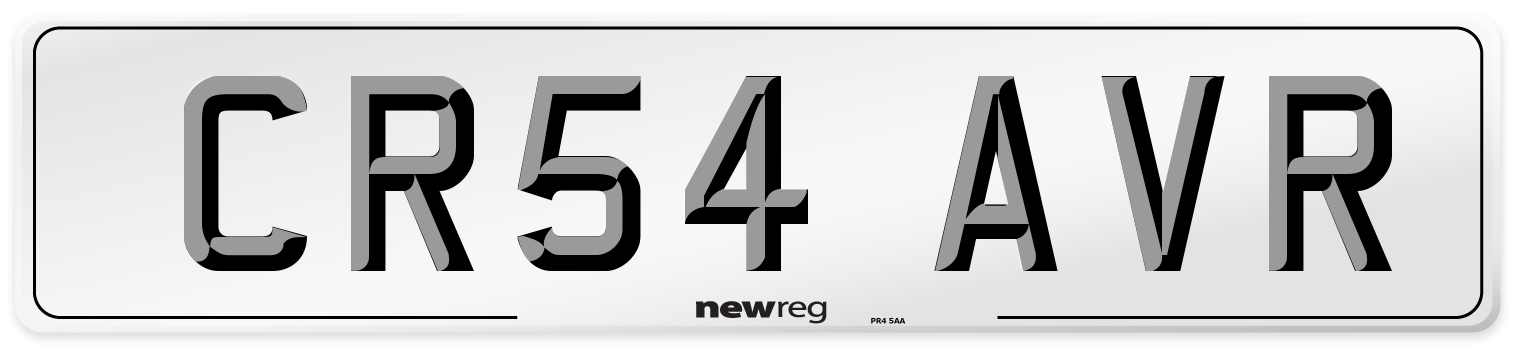 CR54 AVR Number Plate from New Reg